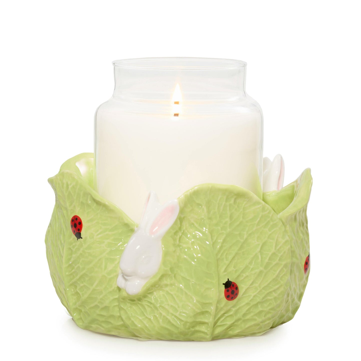 Ceramic Easter Bunny Jar Candle Holder F7B5